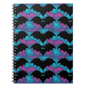 Caderno Espiral BatsAndBowsTILEpinkblue