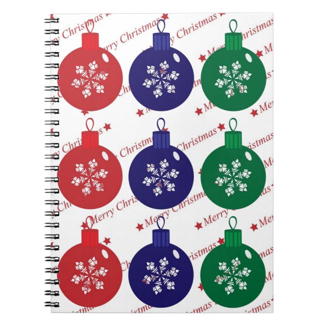 Caderno Espiral Baubles de Natal (Frente)