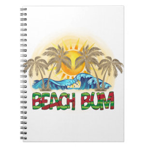 Caderno Espiral Beach Bum Ondas Oceânicas Tropical