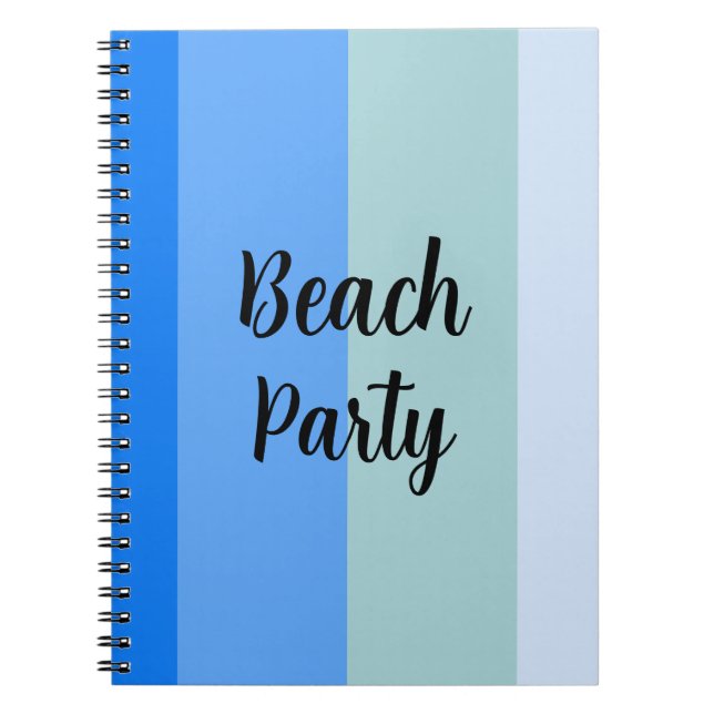 Caderno Espiral Beach Vibes, Blue Stripes (Frente)