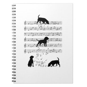 Caderno Espiral Beagle dog Music Note Clef Musical Cute Beagle do