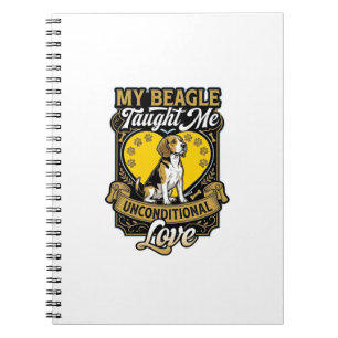 Caderno Espiral Beagle Me Ensina o Amor Incondicional Coração e Pa