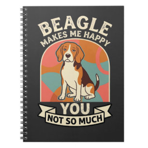 Caderno Espiral Beagle Me Faz Feliz Você Não Tanto Cachorro