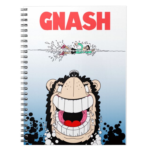 Caderno Espiral Beano Gnasher "Tubarão" 📓 notebook de paródia (Frente)