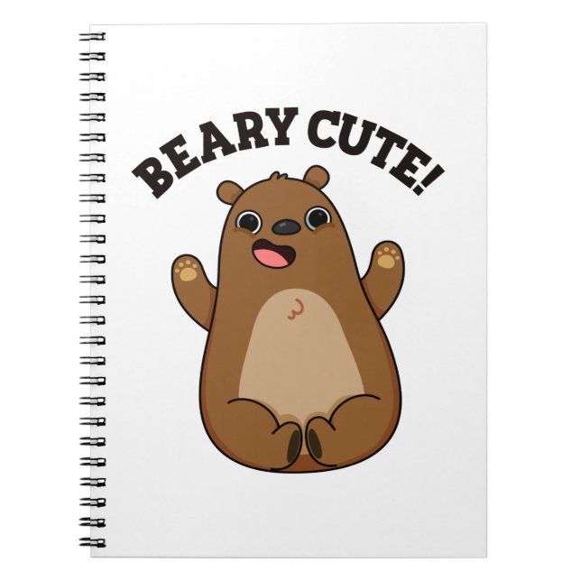 Caderno Espiral Beary Cute Pun com Ursinho  (Frente)