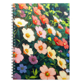 Caderno Espiral Beautiful colorful anime flowers