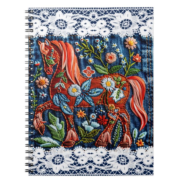 Caderno Espiral Beautiful Embroidered Horse (Frente)