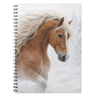 Caderno Espiral Beautiful Horse Winter Snow Christmas