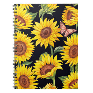 Caderno Espiral Beautiful Sunflowers pattern
