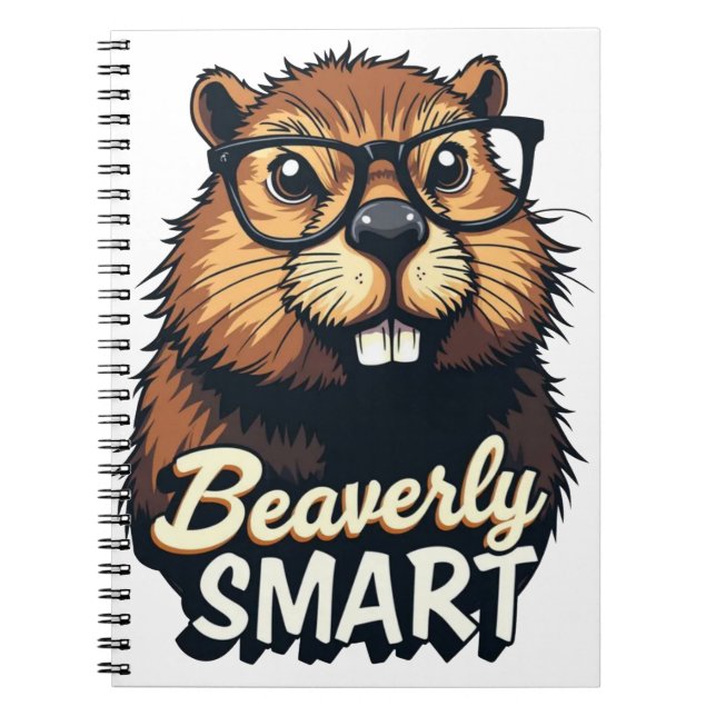 Caderno Espiral Beaverly Smart - Castor Engraçado com Gráfico de Ó (Frente)