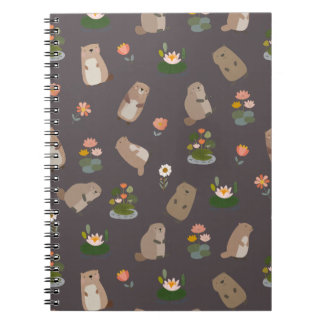 Caderno Espiral Beavers & Lily Pads on Dark Gray