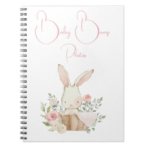 Caderno Espiral Bebê Bump Gravidez Escrita em Coelho Rosa Rosa Fot