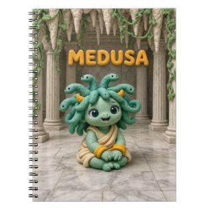 Caderno Espiral Bebê Medusa Fofo, Mitológico