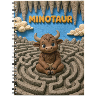Caderno Espiral Bebê Minotauro Fofo, Mitológico