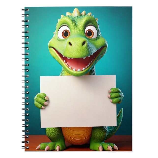 Caderno Espiral Bebê notebook - Coloque seu nome - Dinossauro Bebê (Frente)