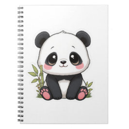Caderno Espiral Bebê Panda Adorável Bambu