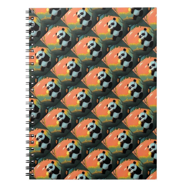 Caderno Espiral Bebê Panda Fofo (Frente)