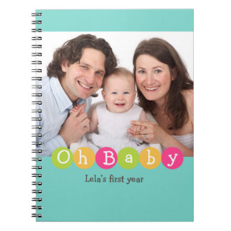 Caderno Espiral Bebê primeiro ano da família Teal Green Ponto