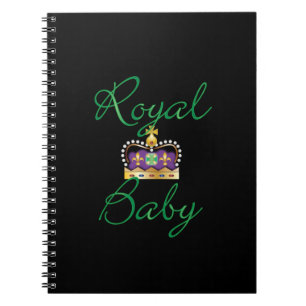 Caderno Espiral Bebê Real com Coroa Roxa e Dourada