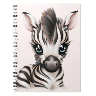 Caderno Espiral Bebê Zebra Adorável