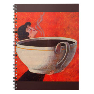 Caderno Espiral bebedor de café grande