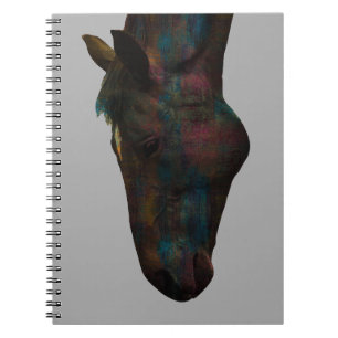 Caderno Espiral Beber Equino Gracioso: Desenho Colorido de Cabeça