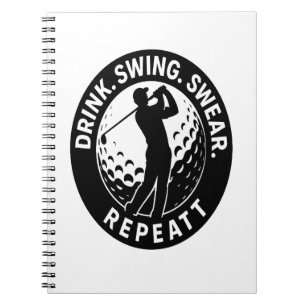 Caderno Espiral Beber Golfe de Repetição de Suor Swing