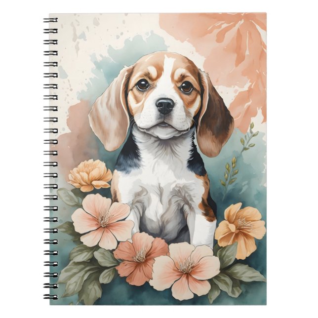 Caderno Espiral Bebês-Cons | Beagle Puppy Adorável (Frente)