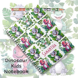 Caderno Espiral Bebês Dinossauros do Jurássico Fofos