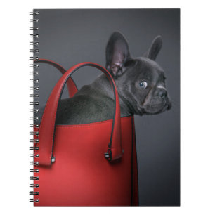 Caderno Espiral Bebês Mais Pobres Buldogue francês Red Hand Bag