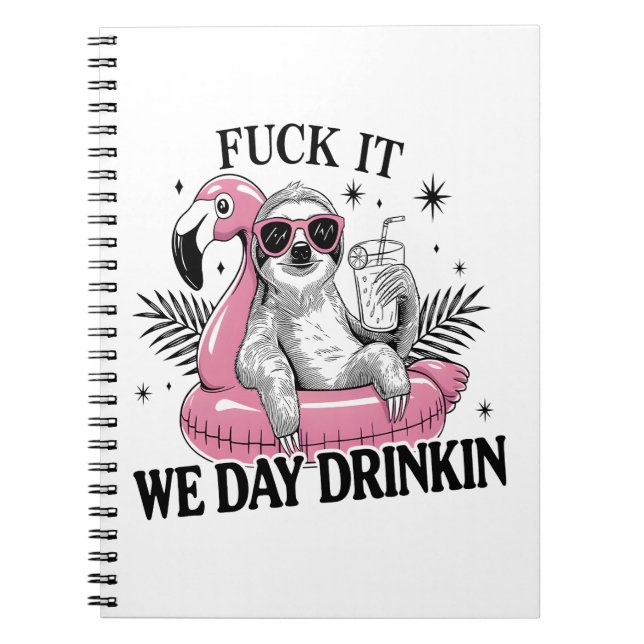 Caderno Espiral Bebida Dia Sloth (Frente)