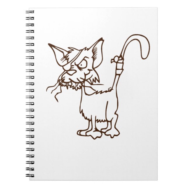 Caderno Espiral Beco Gato Duro Gatinho Legal Engraçado Tom Cartogr (Frente)
