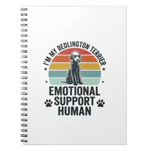 Caderno Espiral Bedlington Terrier Suporte Emocional Humano Vintag