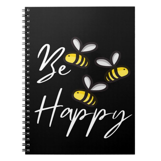 Caderno Espiral Bee Happy Bee Gifts, Eu Amo Abelhas, Presente De A (Frente)