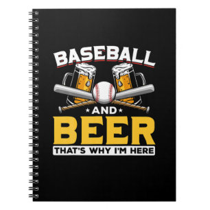 Caderno Espiral Beer Drinker Baseball Beball Humor Aniversário