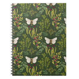 Caderno Espiral Bees and Foliage Spiral Notebook