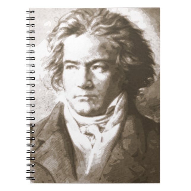Caderno Espiral Beethoven Na Sepia (Frente)