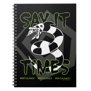 Caderno Espiral Beetlejuice   Say It 3 Times