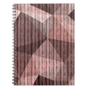 Caderno Espiral bege, poligonal texturizado castanho