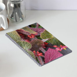 Caderno Espiral Begônia Floral Colorida e Peluda