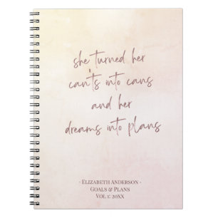 Caderno Espiral Beige Monogram Goal Setting Journal Notebook
