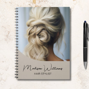 Caderno Espiral Beige Personalizado de Foto Personalizada de Salão