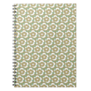 Caderno Espiral Beige venenoso e floral verde Dianthus Barbatus