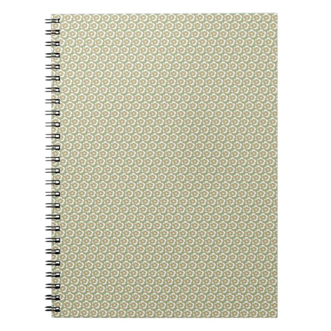 Caderno Espiral Beige venenoso e floral verde Dianthus Barbatus (Frente)