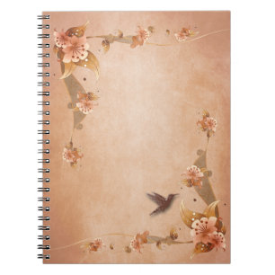Caderno Espiral Beige Vintage Lily
