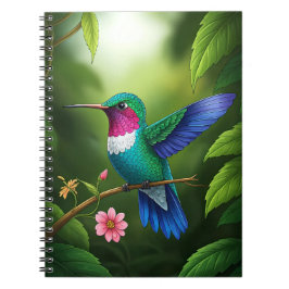 Caderno Espiral Beija-flor Vibrante Entre Folhas