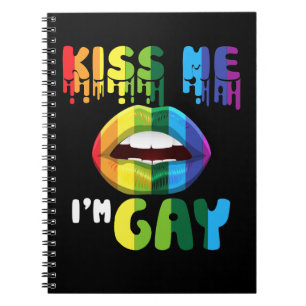Caderno Espiral Beije-me Eu sou Gay homossexual orgulho LGBT