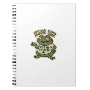 Caderno Espiral Beije Me Eu Sou Irlandês Sapo Dia de São Patrício