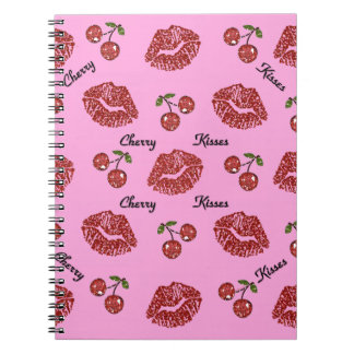 Caderno Espiral Beijos de Cereja Rockabilly RAB em Rosa