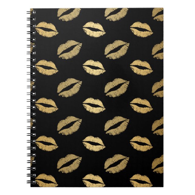 Caderno Espiral Beijos dourados (Frente)